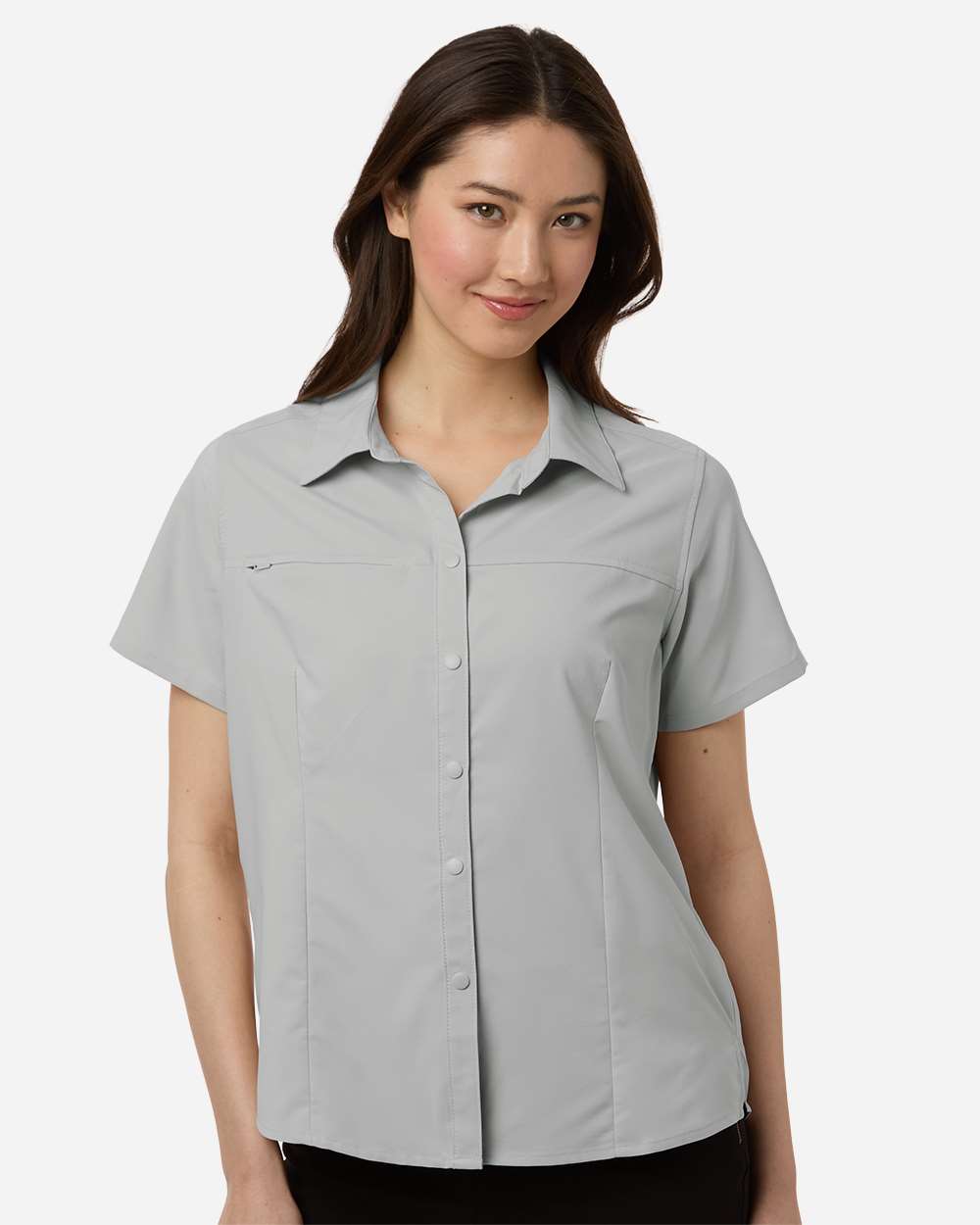 Core365 Women's UltraUVP Shoreline Short Sleeve Staff Shirt - CE520W Platinum