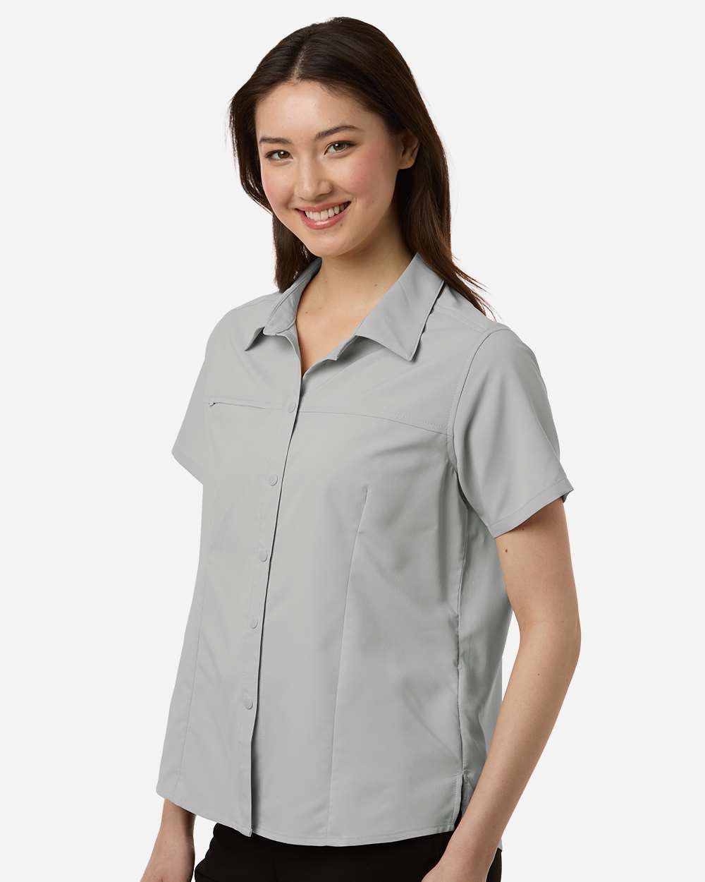 Core365 Women's UltraUVP Shoreline Short Sleeve Staff Shirt - CE520W Platinum