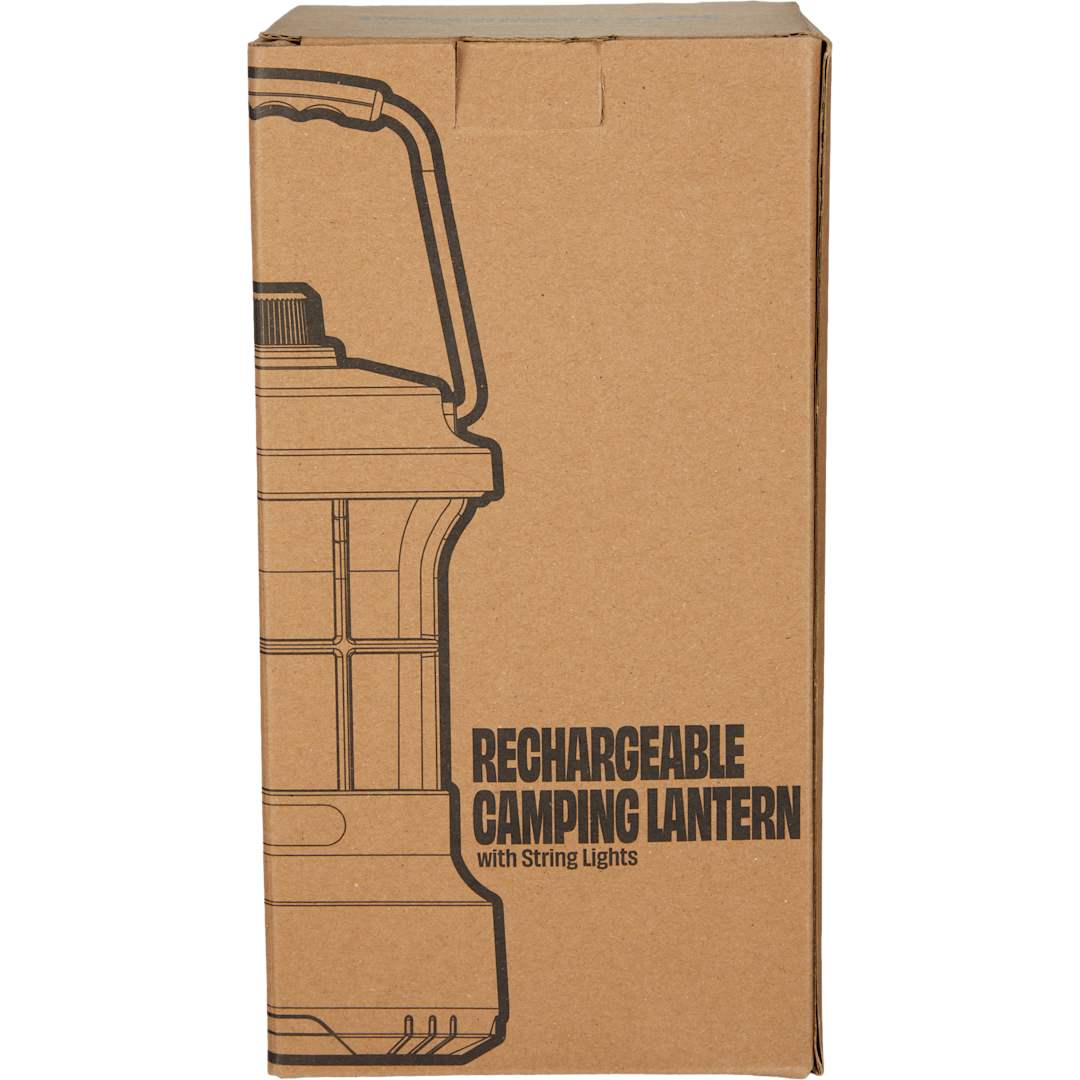 Rechargeable Camping Lantern with String Lights - 8053-28 Black