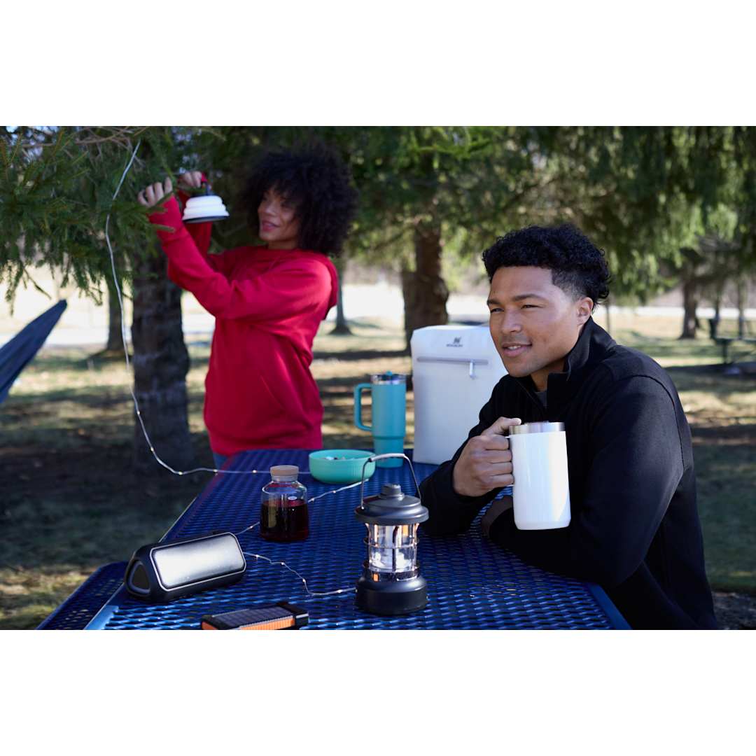 Rechargeable Camping Lantern with String Lights - 8053-28 Black