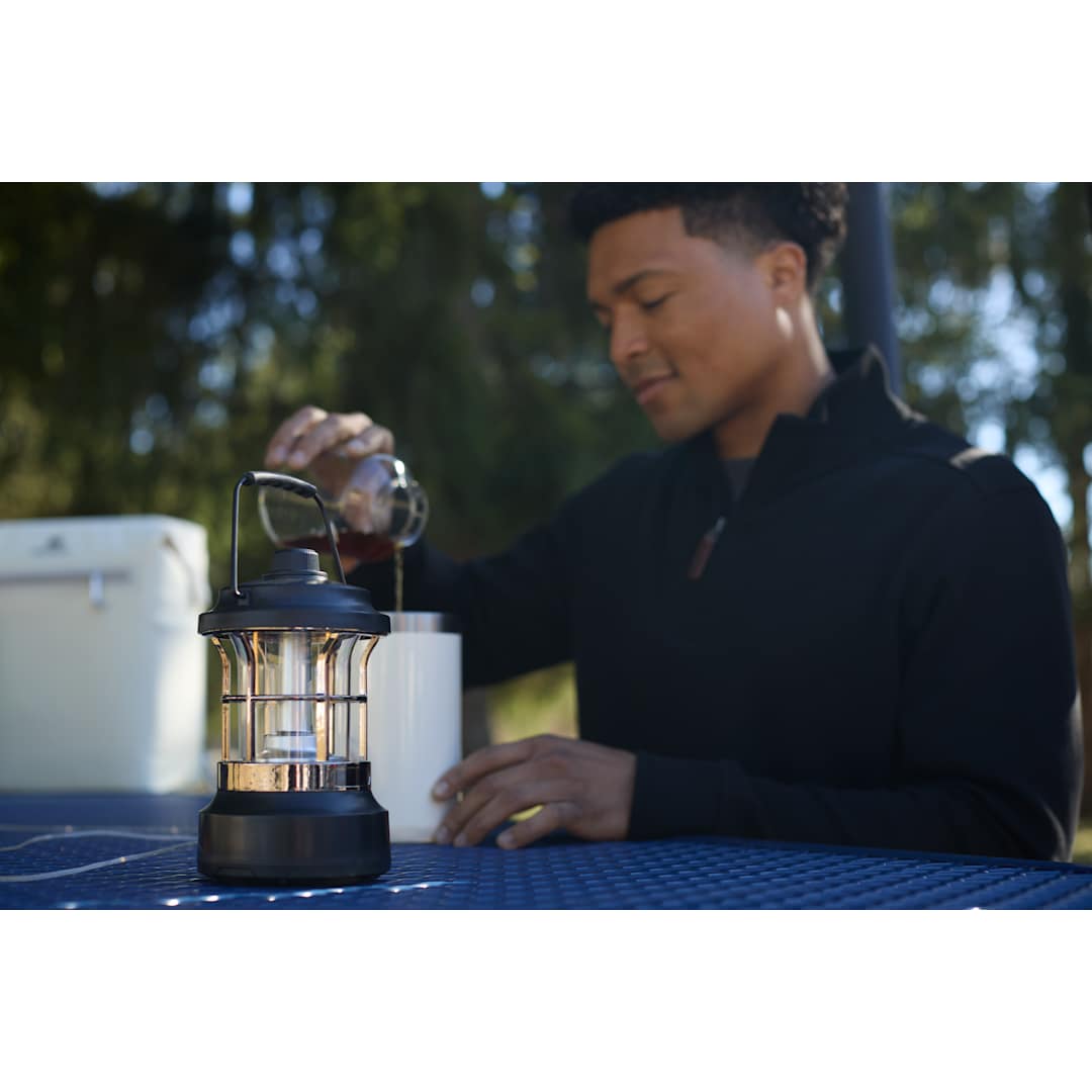 Rechargeable Camping Lantern with String Lights - 8053-28 Black