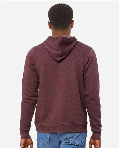 BELLA + CANVAS Unisex Sponge Fleece Hoodie Sweatshirt - 3719 - 3719C Heather Maroon