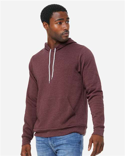 BELLA + CANVAS Unisex Sponge Fleece Hoodie Sweatshirt - 3719 - 3719C Heather Maroon