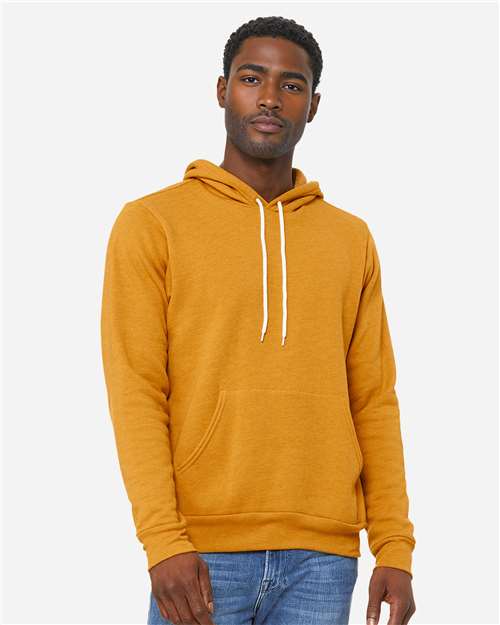 BELLA + CANVAS Unisex Sponge Fleece Hoodie Sweatshirt - 3719 - 3719C Heather Mustard