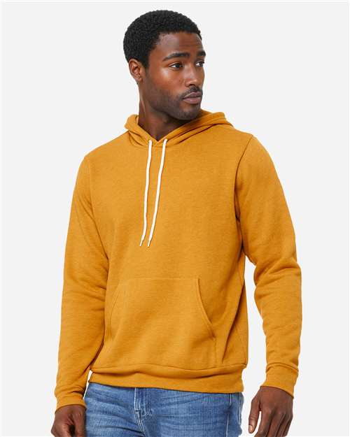 BELLA + CANVAS Unisex Sponge Fleece Hoodie Sweatshirt - 3719 - 3719C Heather Mustard