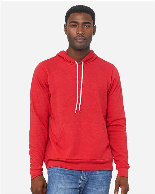 BELLA + CANVAS Unisex Sponge Fleece Hoodie Sweatshirt - 3719 - 3719C Heather Red