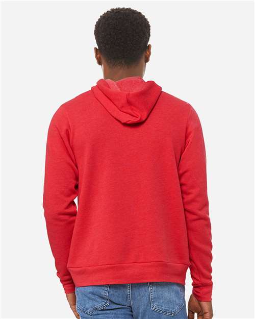 BELLA + CANVAS Unisex Sponge Fleece Hoodie Sweatshirt - 3719 - 3719C Heather Red