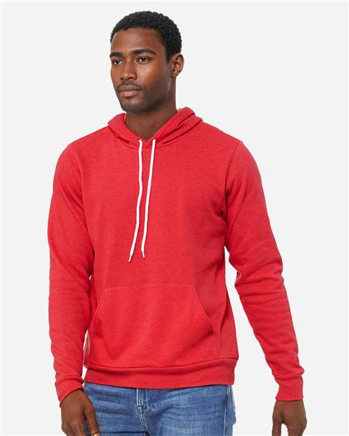 BELLA + CANVAS Unisex Sponge Fleece Hoodie Sweatshirt - 3719 - 3719C Heather Red