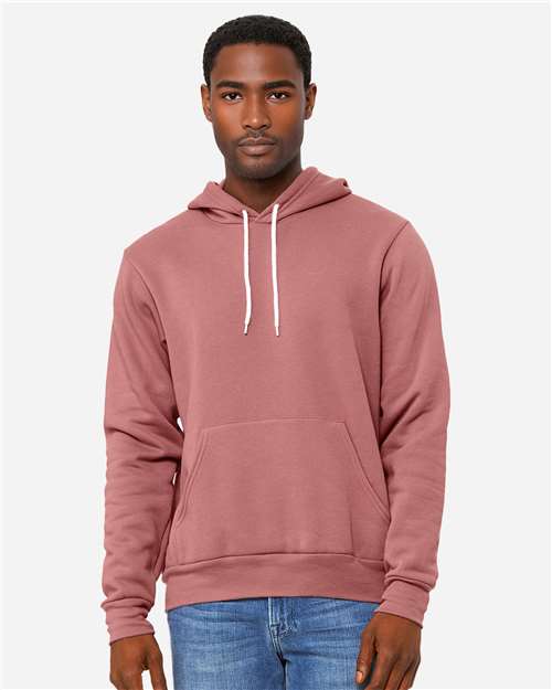 BELLA + CANVAS Unisex Sponge Fleece Hoodie Sweatshirt - 3719 - 3719C Mauve
