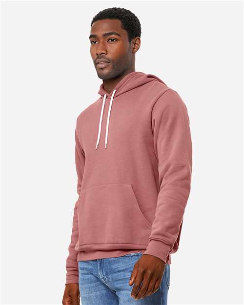 BELLA + CANVAS Unisex Sponge Fleece Hoodie Sweatshirt - 3719 - 3719C Mauve