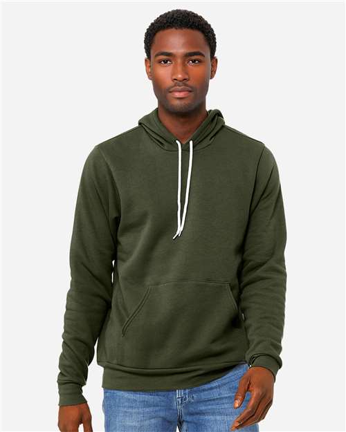BELLA + CANVAS Unisex Sponge Fleece Hoodie Sweatshirt - 3719 - 3719C Military Green