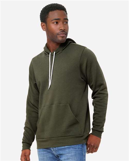 BELLA + CANVAS Unisex Sponge Fleece Hoodie Sweatshirt - 3719 - 3719C Military Green