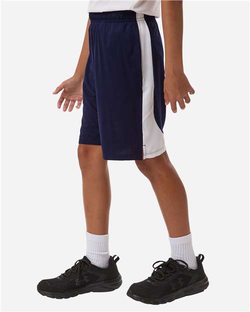 Under Armour Youth Tech Vent Athletic Shorts - 6000589 Midnight Navy- White