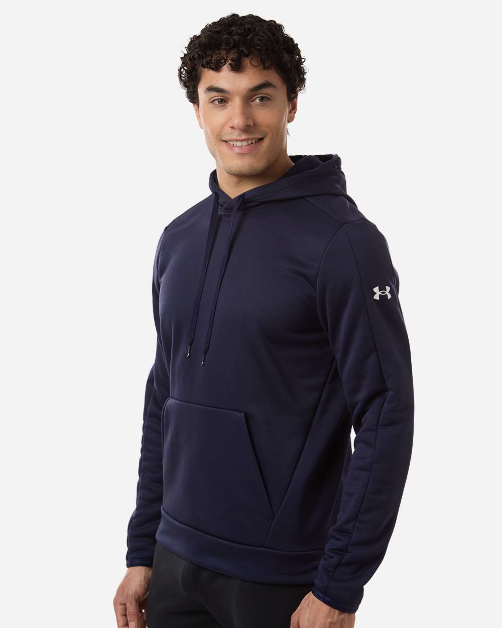 Under Armour Men's Armour Fleece Pro Hooded Sweatshirt - 6010164 Midnight Navy- White