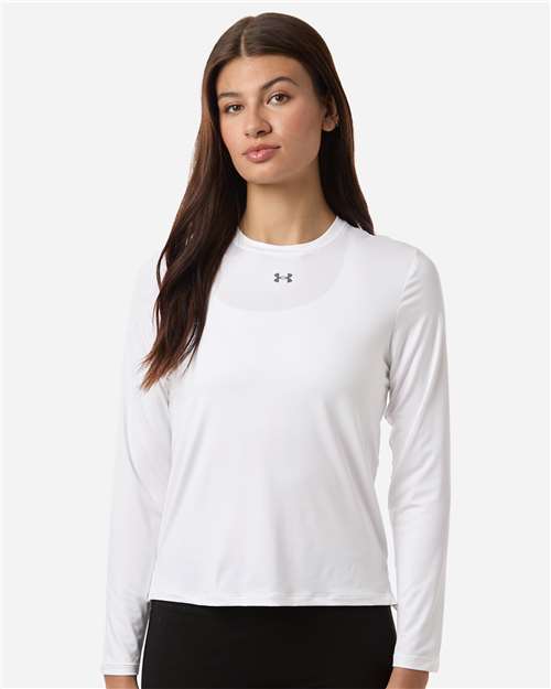 Under Armour Women's Team Vanish Long Sleeve T-Shirt - 6014457 White- Pitch Grey