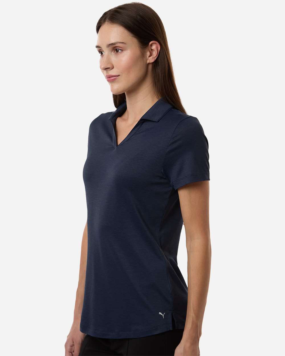 Puma Golf Womens Icon Heather Polo - 631051 Deep Navy Heather