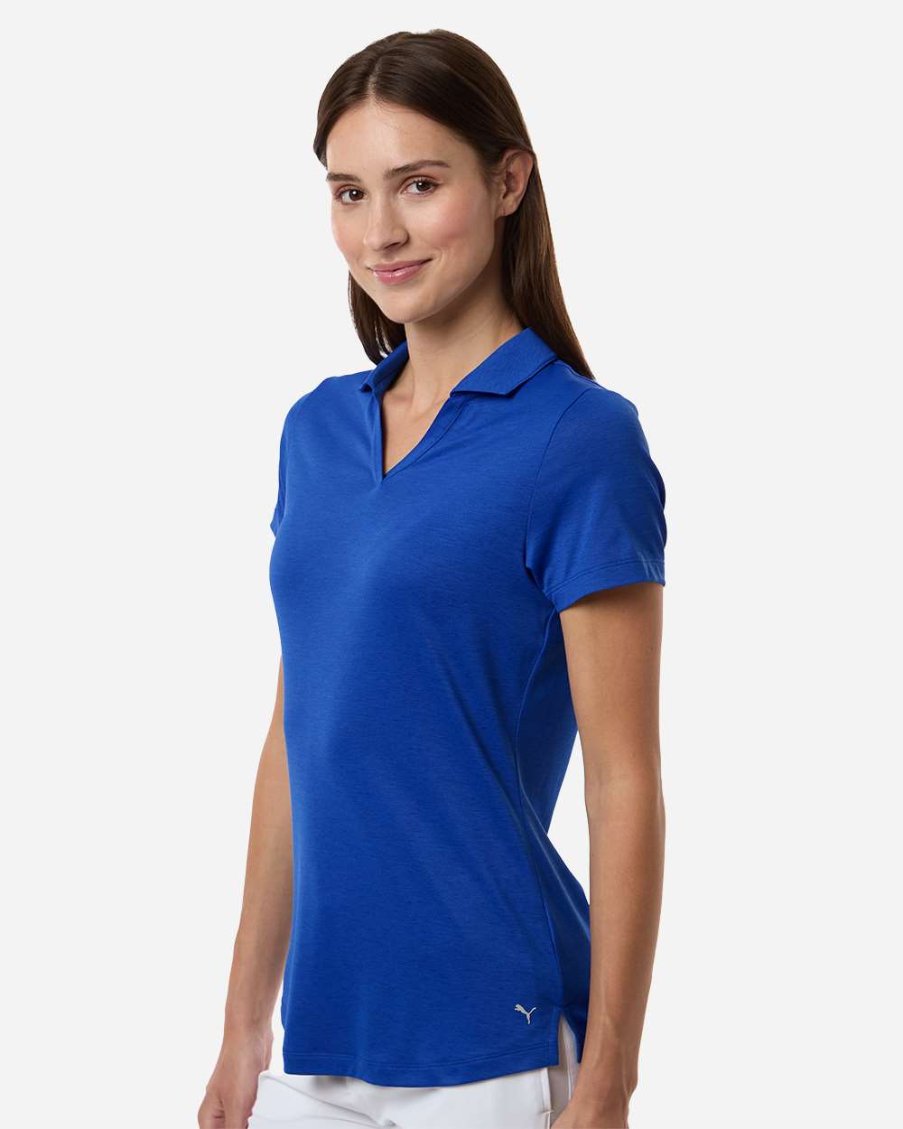 Puma Golf Womens Icon Heather Polo - 631051 Festive Blue Heather