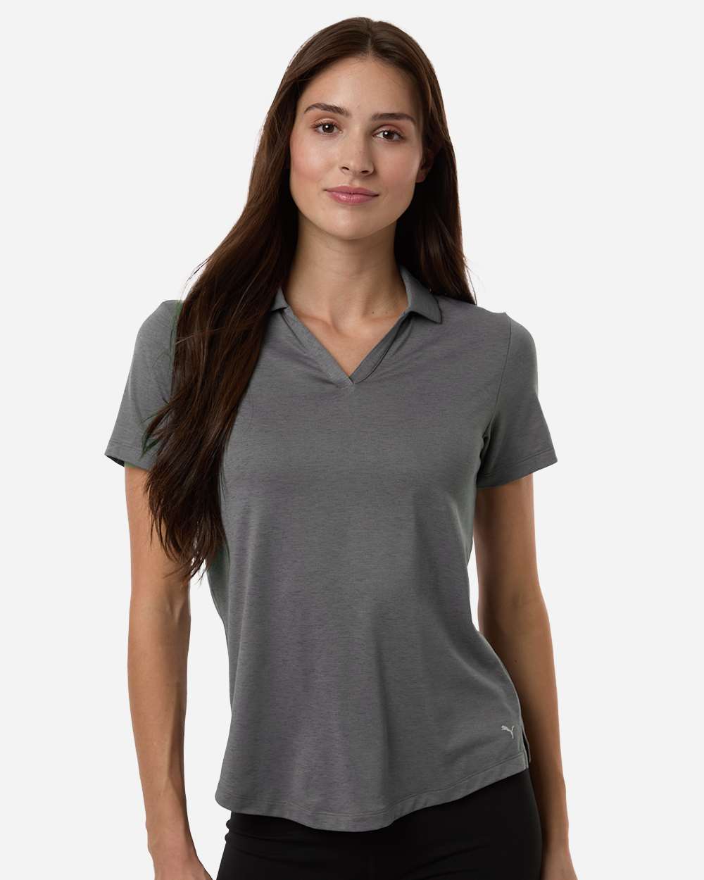 Puma Golf Womens Icon Heather Polo - 631051 Slate Sky Heather