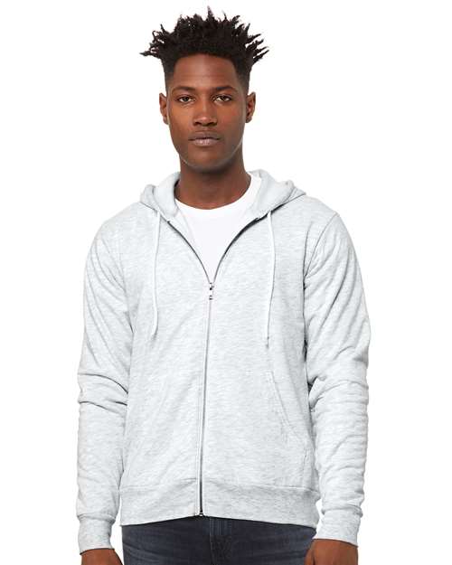 BELLA + CANVAS Unisex Sponge Fleece Full-Zip Hoodie Sweatshirt - 3739 Ash