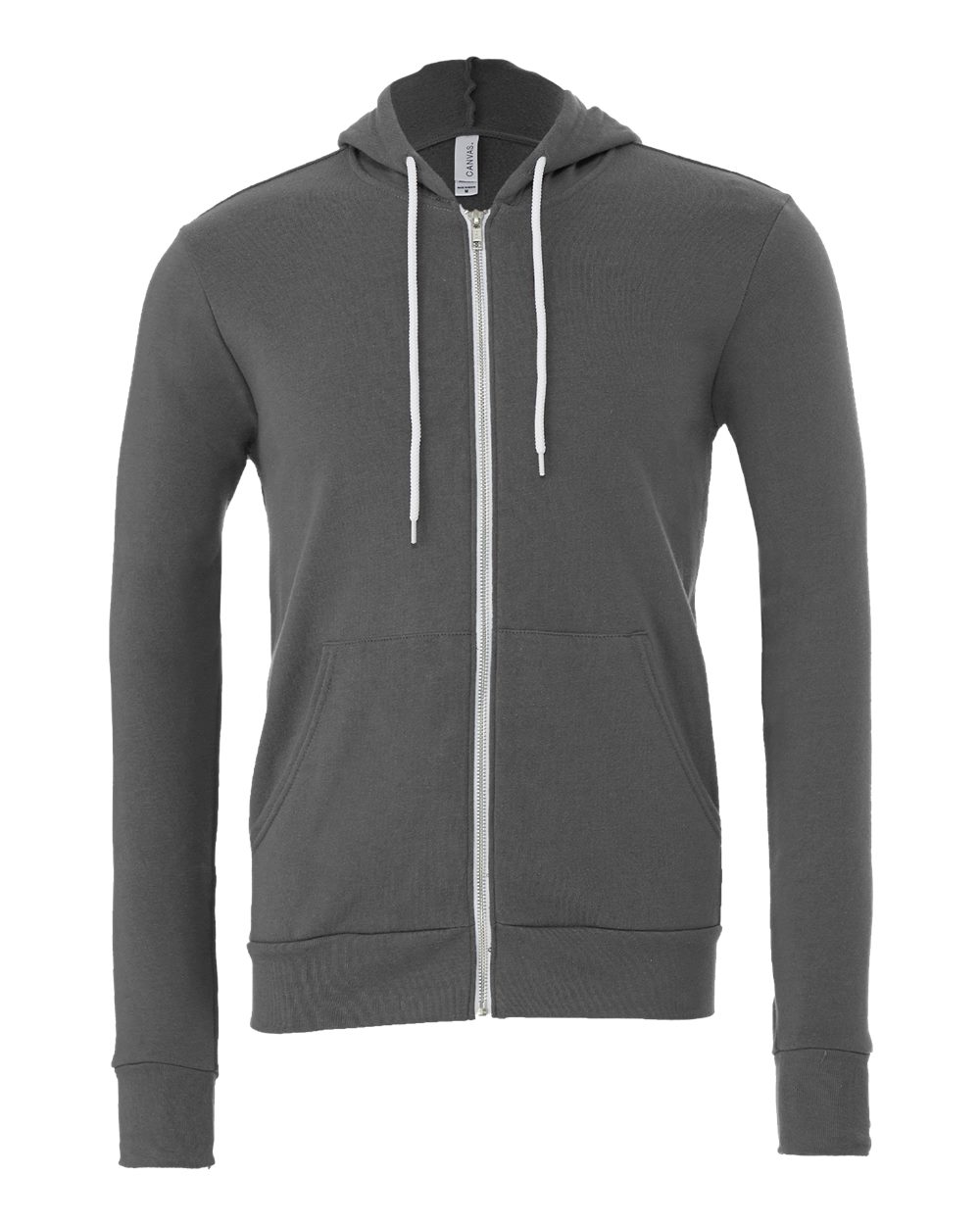 BELLA + CANVAS Unisex Sponge Fleece Full-Zip Hoodie Sweatshirt - 3739 Asphalt