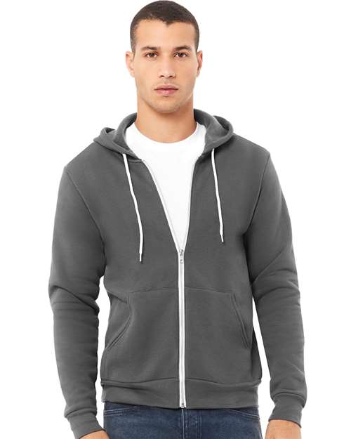 BELLA + CANVAS Unisex Sponge Fleece Full-Zip Hoodie Sweatshirt - 3739 Asphalt
