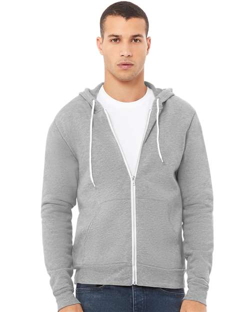 BELLA + CANVAS Unisex Sponge Fleece Full-Zip Hoodie Sweatshirt - 3739 Athletic Heather