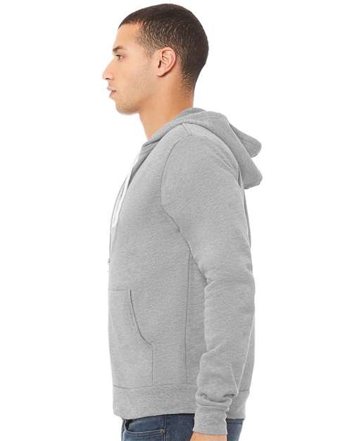 BELLA + CANVAS Unisex Sponge Fleece Full-Zip Hoodie Sweatshirt - 3739 Athletic Heather