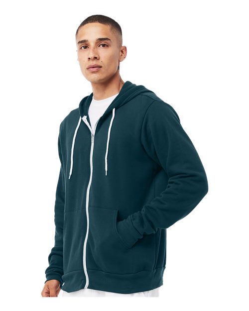 BELLA + CANVAS Unisex Sponge Fleece Full-Zip Hoodie Sweatshirt - 3739 Atlantic