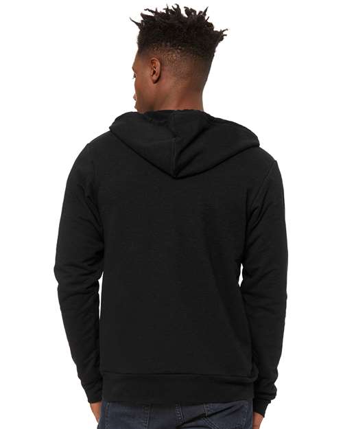 BELLA + CANVAS Unisex Sponge Fleece Full-Zip Hoodie Sweatshirt - 3739 Black Heather