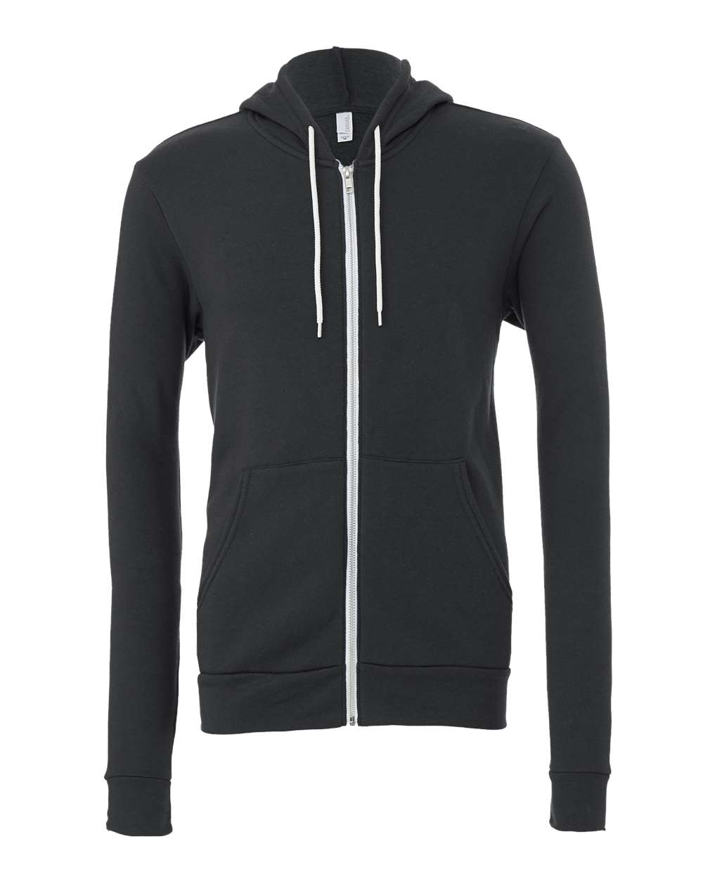 BELLA + CANVAS Unisex Sponge Fleece Full-Zip Hoodie Sweatshirt - 3739 Dark Grey