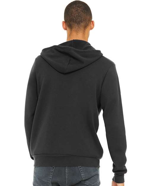 BELLA + CANVAS Unisex Sponge Fleece Full-Zip Hoodie Sweatshirt - 3739 Dark Grey