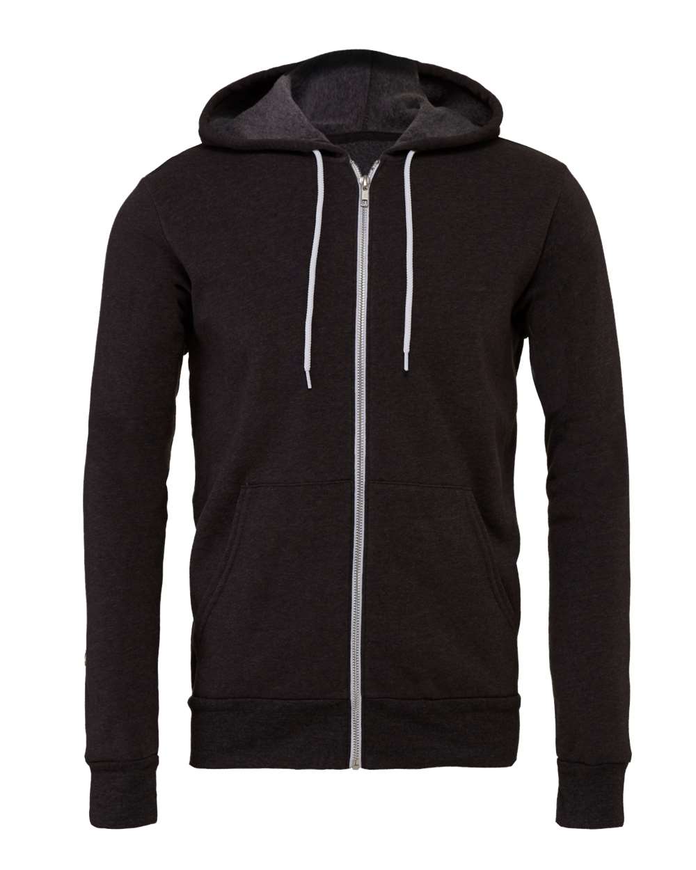 BELLA + CANVAS Unisex Sponge Fleece Full-Zip Hoodie Sweatshirt - 3739 Dark Grey Heather