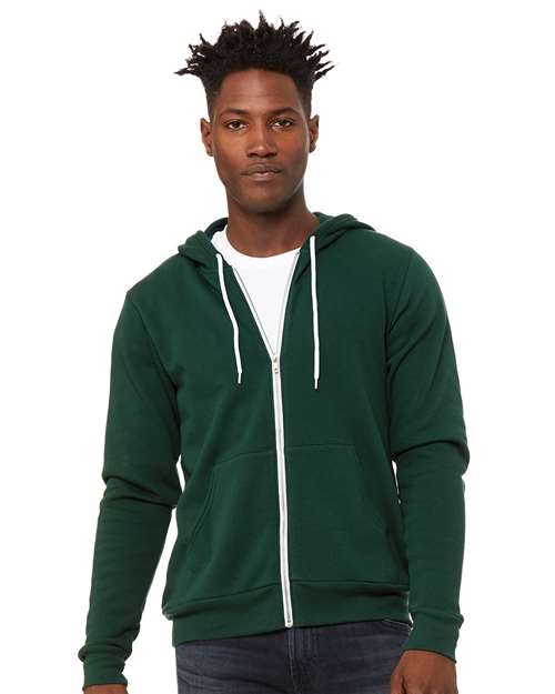 BELLA + CANVAS Unisex Sponge Fleece Full-Zip Hoodie Sweatshirt - 3739 Forest