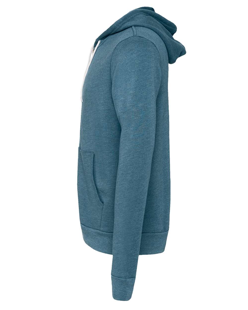 BELLA + CANVAS Unisex Sponge Fleece Full-Zip Hoodie Sweatshirt - 3739 Heather Deep Teal