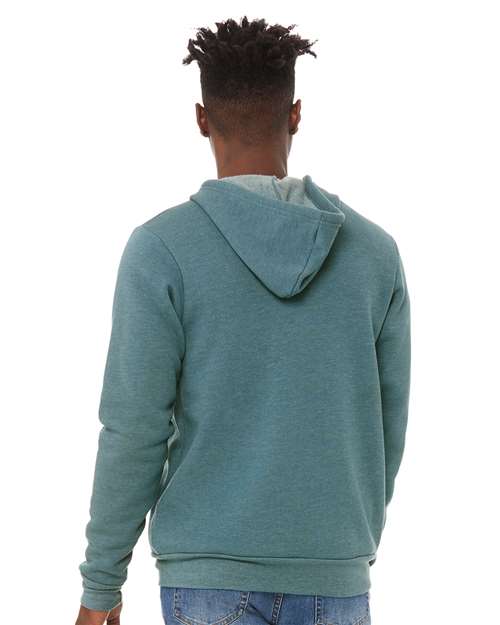 BELLA + CANVAS Unisex Sponge Fleece Full-Zip Hoodie Sweatshirt - 3739 Heather Deep Teal