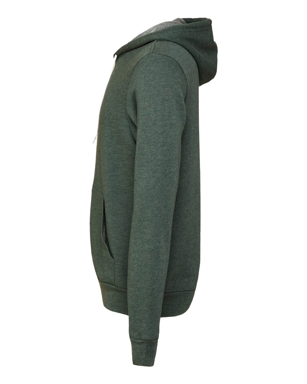 BELLA + CANVAS Unisex Sponge Fleece Full-Zip Hoodie Sweatshirt - 3739 Heather Forest