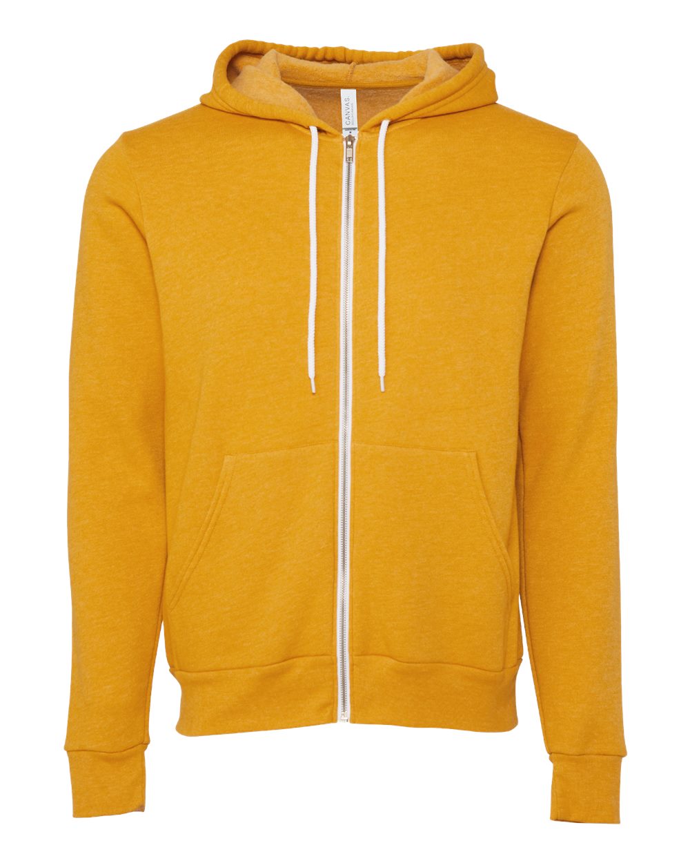 BELLA + CANVAS Unisex Sponge Fleece Full-Zip Hoodie Sweatshirt - 3739 Heather Mustard