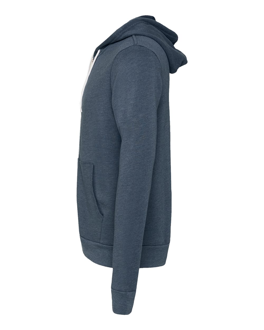BELLA + CANVAS Unisex Sponge Fleece Full-Zip Hoodie Sweatshirt - 3739 Heather Navy