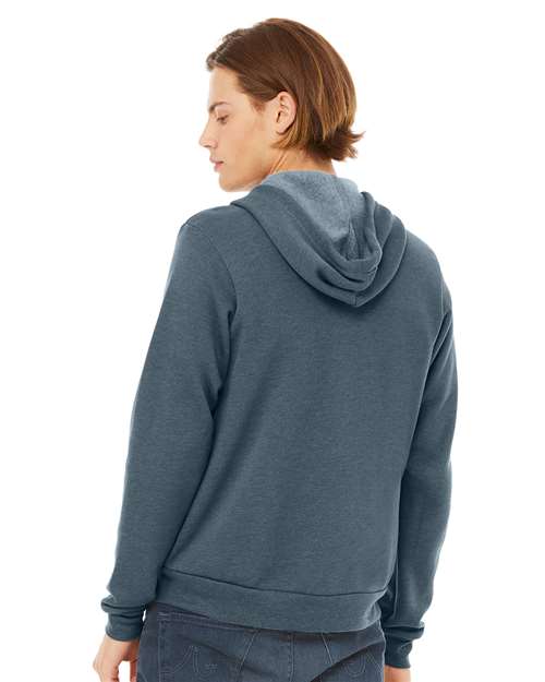 BELLA + CANVAS Unisex Sponge Fleece Full-Zip Hoodie Sweatshirt - 3739 Heather Slate