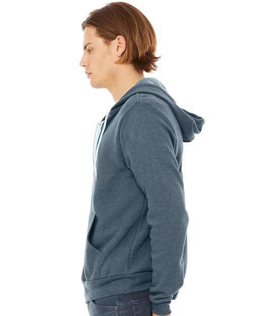 BELLA + CANVAS Unisex Sponge Fleece Full-Zip Hoodie Sweatshirt - 3739 Heather Slate