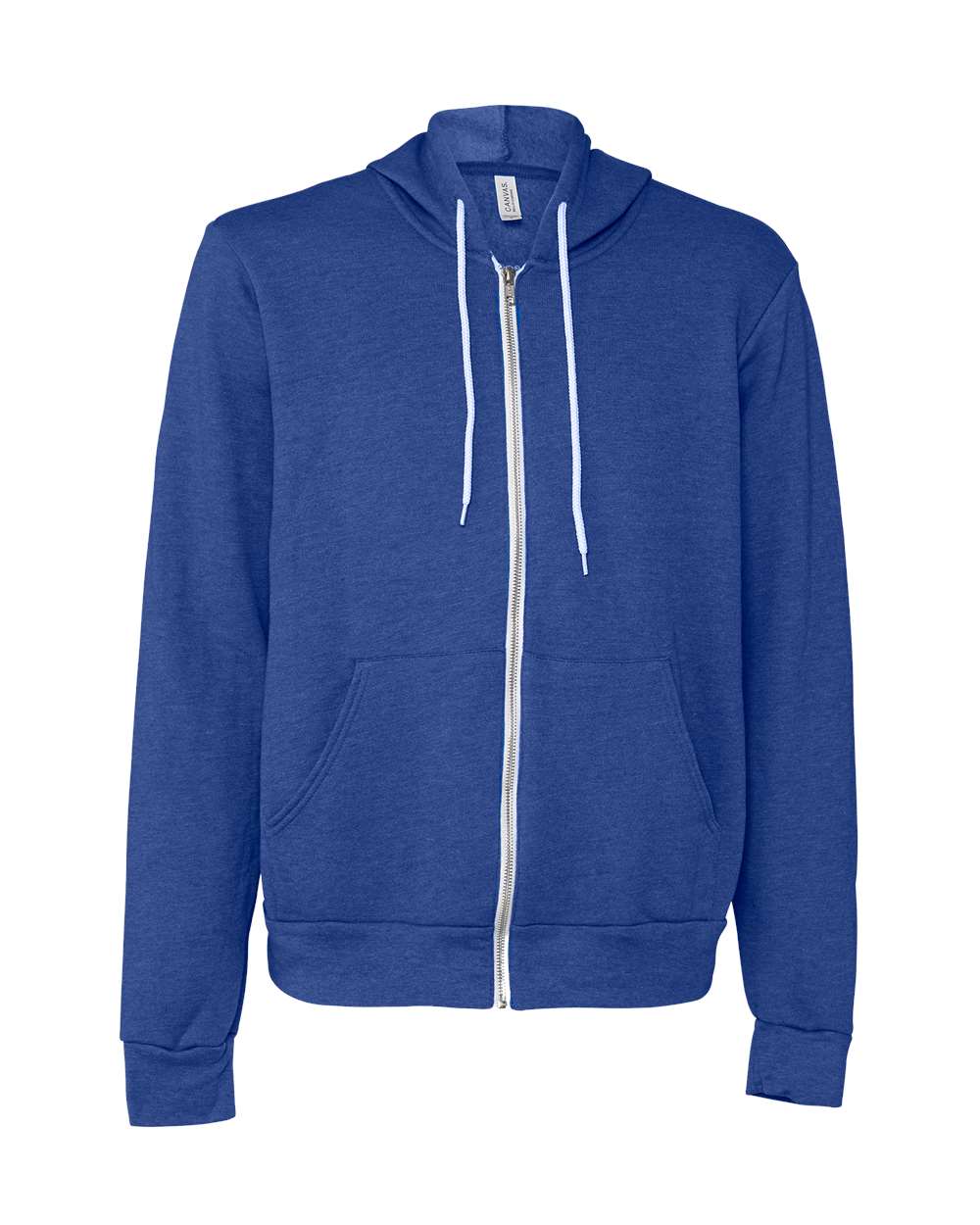 BELLA + CANVAS Unisex Sponge Fleece Full-Zip Hoodie Sweatshirt - 3739 Heather True Royal