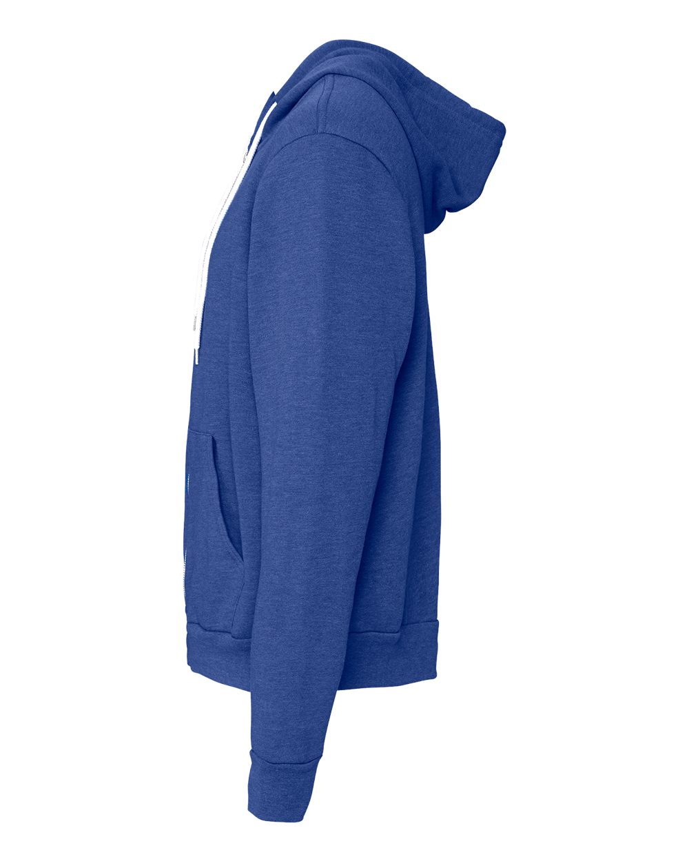 BELLA + CANVAS Unisex Sponge Fleece Full-Zip Hoodie Sweatshirt - 3739 Heather True Royal
