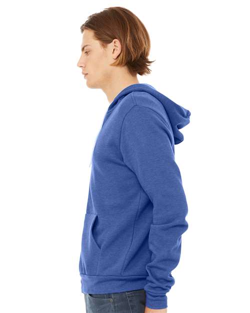 BELLA + CANVAS Unisex Sponge Fleece Full-Zip Hoodie Sweatshirt - 3739 Heather True Royal
