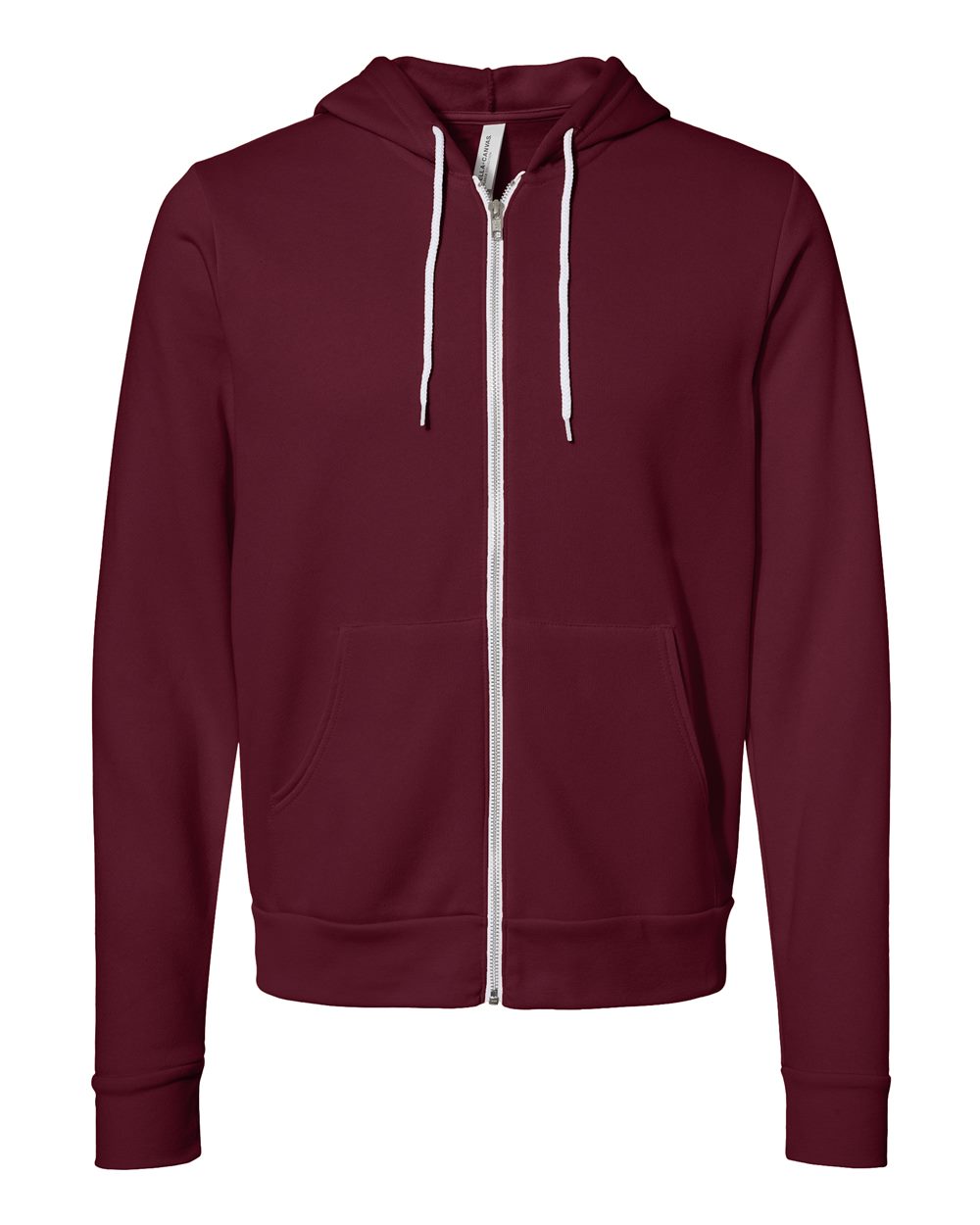 BELLA + CANVAS Unisex Sponge Fleece Full-Zip Hoodie Sweatshirt - 3739 Maroon