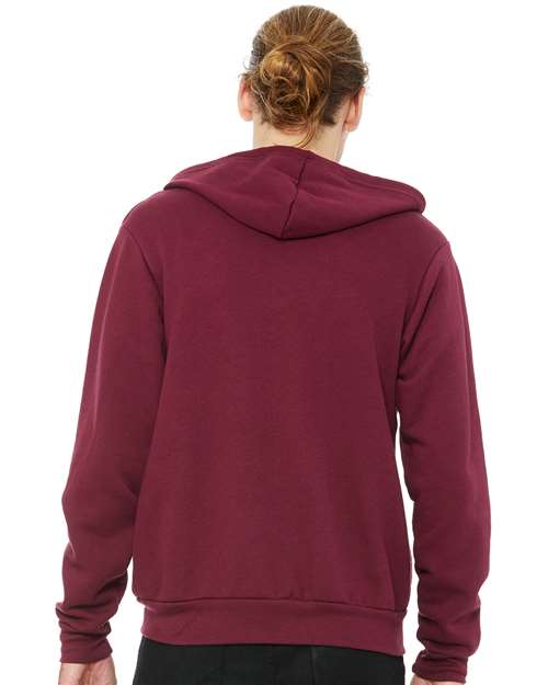 BELLA + CANVAS Unisex Sponge Fleece Full-Zip Hoodie Sweatshirt - 3739 Maroon