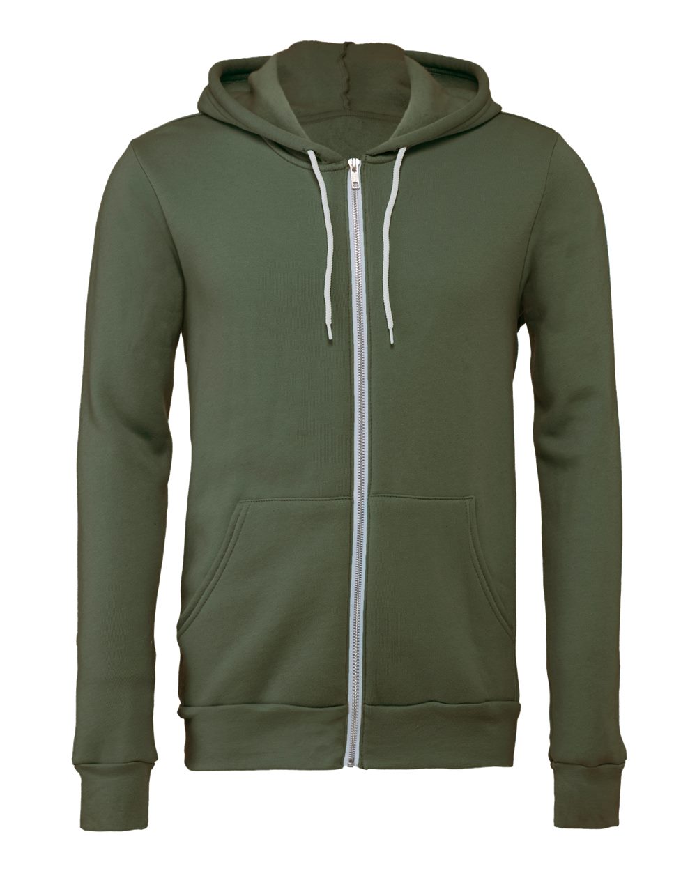 BELLA + CANVAS Unisex Sponge Fleece Full-Zip Hoodie Sweatshirt - 3739 Military Green