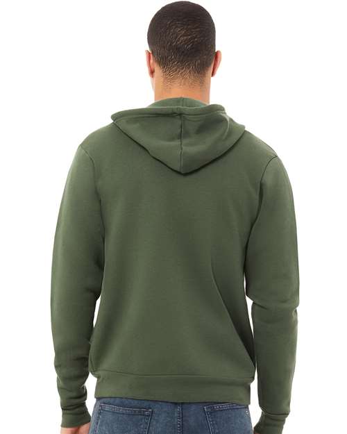 BELLA + CANVAS Unisex Sponge Fleece Full-Zip Hoodie Sweatshirt - 3739 Military Green