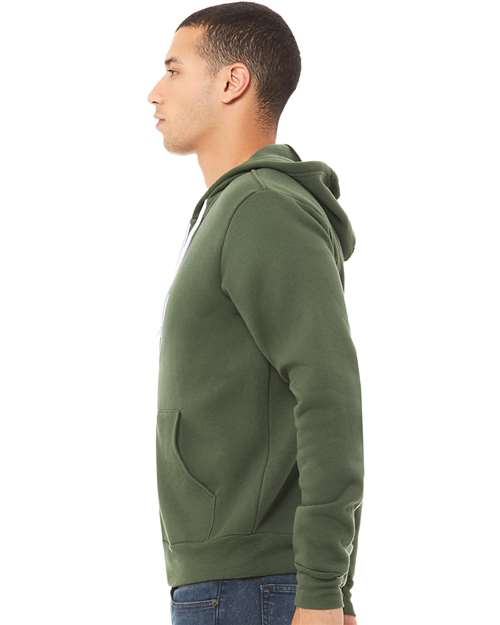 BELLA + CANVAS Unisex Sponge Fleece Full-Zip Hoodie Sweatshirt - 3739 Military Green