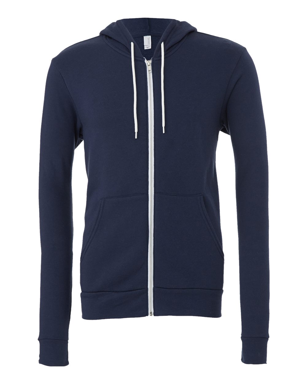 BELLA + CANVAS Unisex Sponge Fleece Full-Zip Hoodie Sweatshirt - 3739 Navy