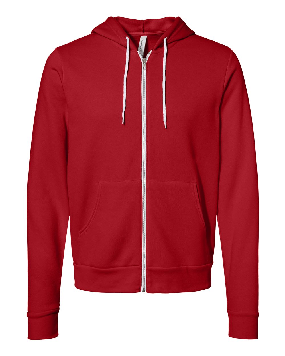 BELLA + CANVAS Unisex Sponge Fleece Full-Zip Hoodie Sweatshirt - 3739 Red
